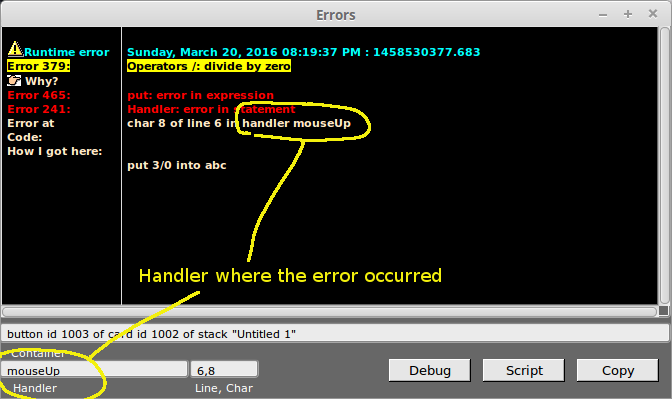 PowerDebug error display at divide-by-zero error